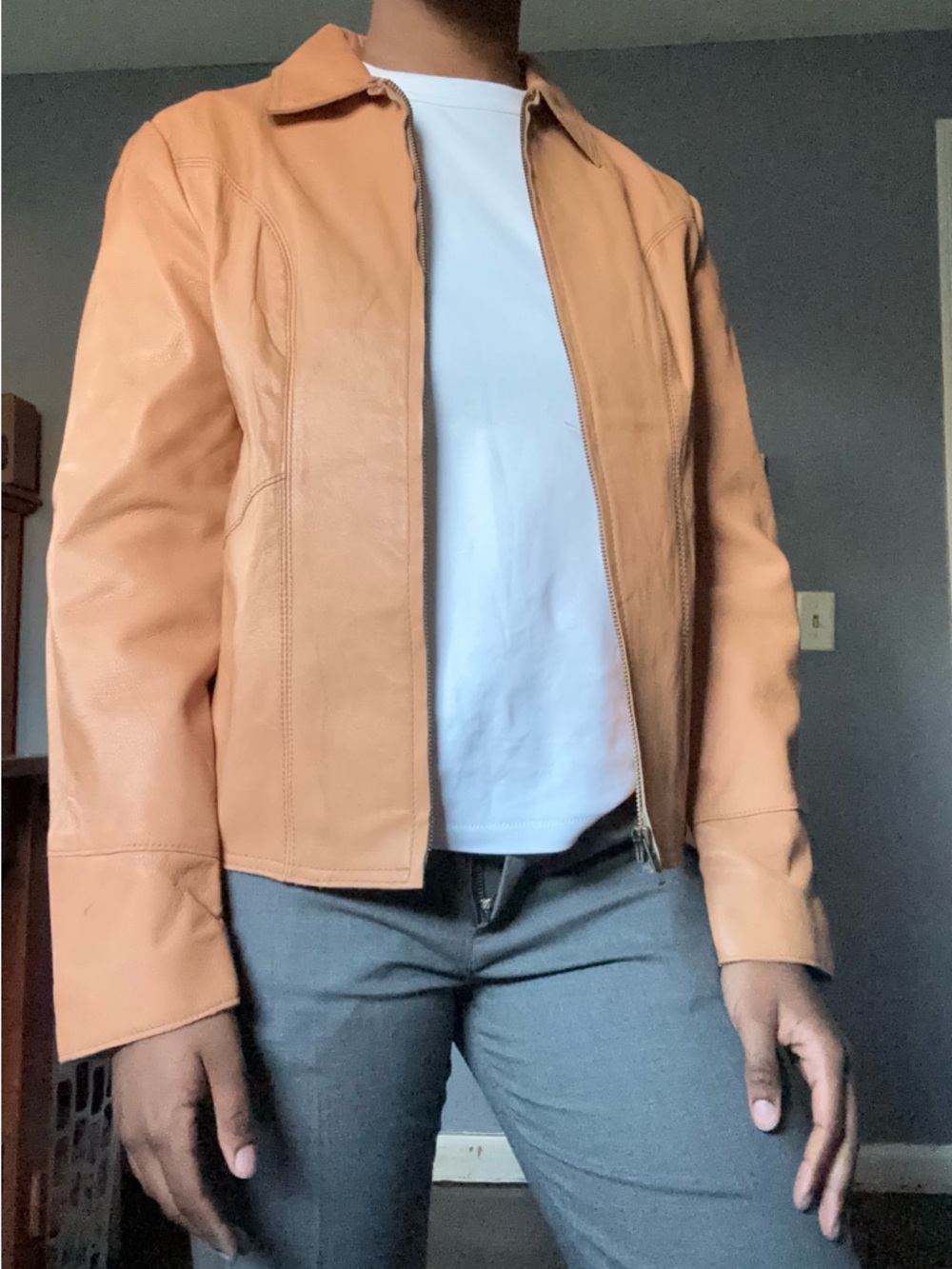 Y2K Vintage Gap Tan Leather Jacket